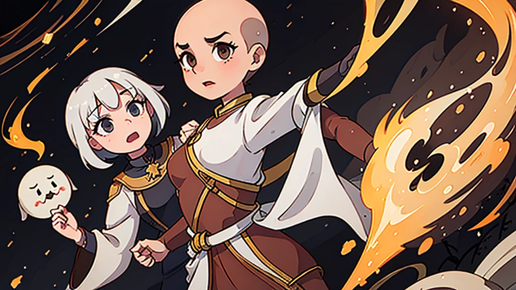 bronze ghost, bald, white-eyed, high quality, 8k
