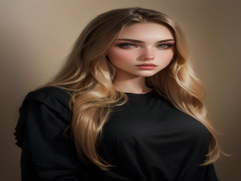 a close up of a woman with long hair wearing a black shirt, portrait sophie mudd, photoshoot portrait, anastasia ovchinnikova, long blonde hair and large eyes, julia gorokhova, viktoria gavrilenko, dasha taran, aleksandra waliszewska, alina ivanchenko, 2 4 year old female model, high quality portrait photoshoot