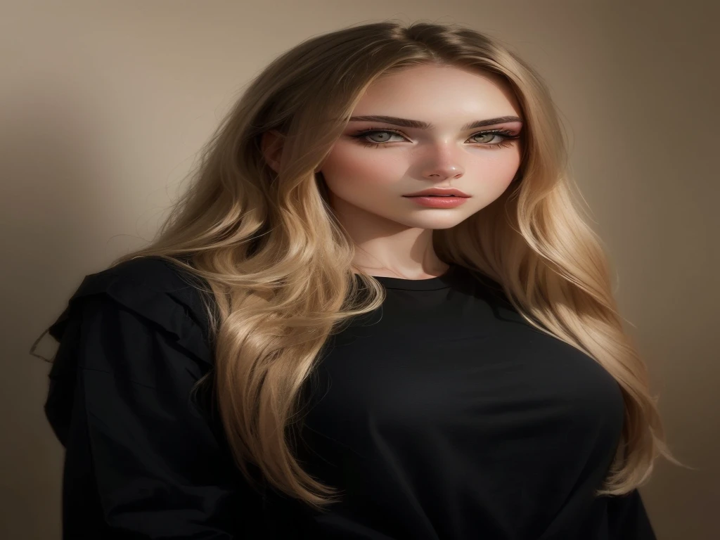 a close up of a woman with long hair wearing a black shirt, portrait sophie mudd, photoshoot portrait, anastasia ovchinnikova, long blonde hair and large eyes, julia gorokhova, viktoria gavrilenko, dasha taran, aleksandra waliszewska, alina ivanchenko, 2 4 year old female model, high quality portrait photoshoot