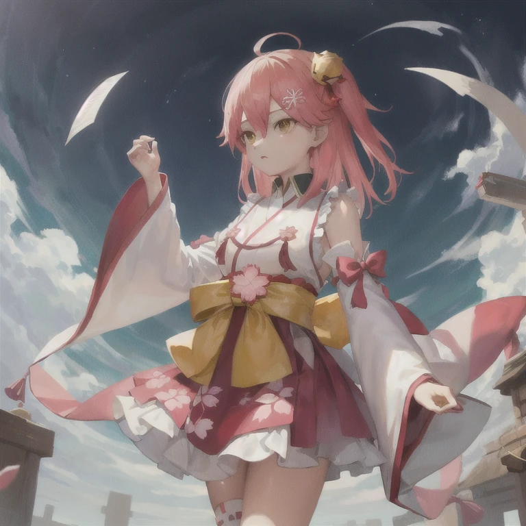 Highest quality,Absurd resolution, One girl,alone, Bad luck, Miko 1, sakura miko,