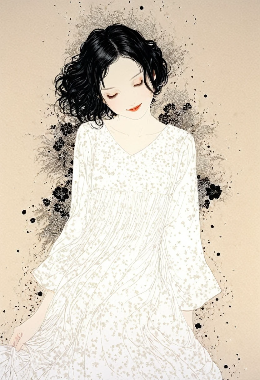 Line art、virgin、Splattered、Crazy Smile、Falling Flowers、takato yamamoto style、Browsing Caution