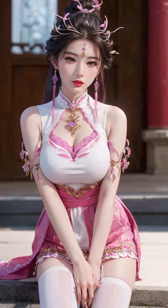 masterpiece), (Realistically, RAW photos, best quality at best:),[:(脸部detail:1.2:0.2] , Pretty face, (Realistic face), (detail), Lilac hair color looks great，He wears a purple garland on his head，Realistic eyes，良好的眼睛detail，Sexy red lips，Violet flowers clean and refreshing background（Real face，Real skin），beautiful皮肤，Purple dress，Romantic purple atmosphere，Ultra-high resolution，Ultra-realistic photos，Very detailed content，Golden Ratio、Graphic style is：Mixed watercolor and digital illustration techniques、唤起masterpiece的精致之美和魅力, 超级detail, Ultra-high resolution, (real picture), HD RAW color photography, Extremely exquisite and beautiful, Very detailed content,Extremely detailed eyes, Delicate skin,Very detailed nose, 嘴巴detail很丰富, Perfect Anatomy,Perfect NwsjMajic，，Very detailed content，colorful，最高detail，Official Art，Extremely detailed，beautiful，masterpiece，best quality，
