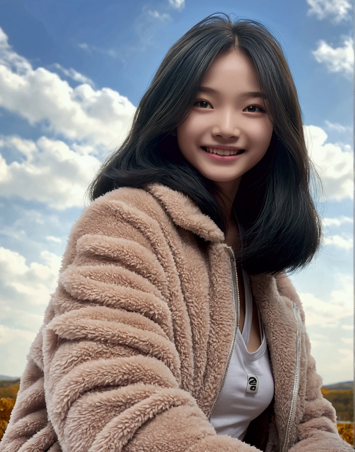 (alone), (Detailed RAW photos of the girl's whole body), (masterpiece:1.0), (Highest quality:1.4), (Ultra-high resolution:1.2), (Realistic:1.4), 8k resolution, Canon EOS R5, 50mm, Absurd, Super detailed, (18-year-old), Sharp focus, Cinema Lighting, Beautiful face in every detail, (compensate:1.2), (Urzan-6500-v1.1), shape, Detailed skin texture, Pale skin, Flat Chest, (A lean and healthy body:1.3), Thigh Gap, Detailed black hair,smile, (Play sports often)Realistic glowing skin, (Bedroom:1),Slim waist, 魅惑的なsmile, alone