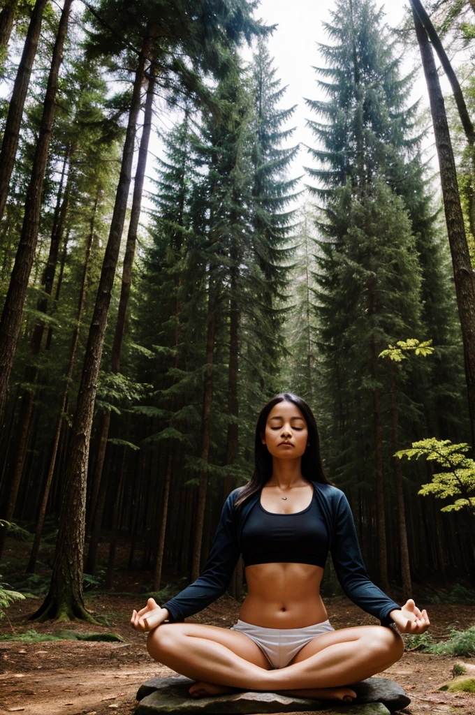 Meditation in forest 