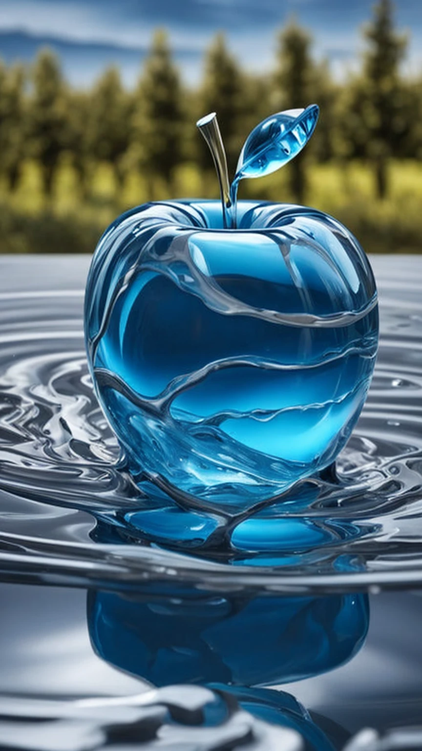 Blue Realm's Surreal Apple Fusion.
Oil painting on cracked canvas: 3D HDR Shiny Glass Layered Apple。Molten Melano Glass、Small droplets of swirling, striped glass from inside the apple leaking out the sides。, hyper-Realistic details, Exquisite glasswork, The molten glass flows delicately, cascade, Splash Art Inspiration, Concept Art Style, Mid shot composition, Meticulous attention to detail, Vibrant color depth, Dramatic contrast between the molten glass and the glass tilted at a 2 degree angle/face 3, Side lighting to accentuate texture, Colorful and dynamic background settings, Red, orange, Deep Blues, Shades of yellow, evoking intensity hyperRealistic glass and heat. , Ultra HD, Realistic, Vibrant colors, Very detailed, UHD rendering, Pen and ink, Perfect composition, Beautiful and sophisticated、Highly detailed Octane renderings are trending on Art Station, 8K Art Photography, photoRealistic concept art, Perfect cinematic light with soft, natural volume
