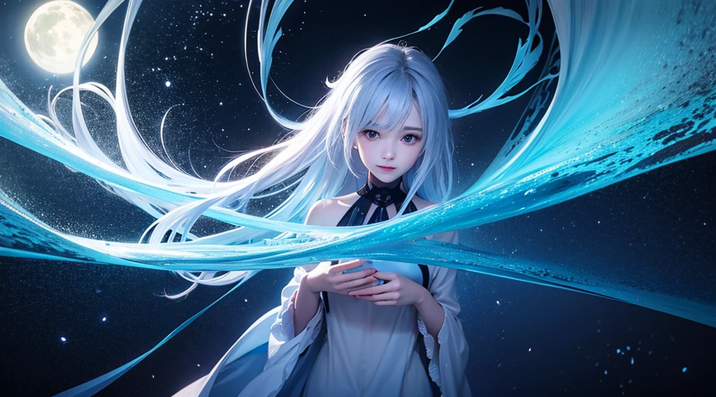 fntasy Healing Silence with no buildings
Night sea painting drawn by a skilled artist
Blue ocean, underwater, a very beautiful and delicate touch, soothing healing
The overall impression is blue, black, and moonlight
Background that does not show people