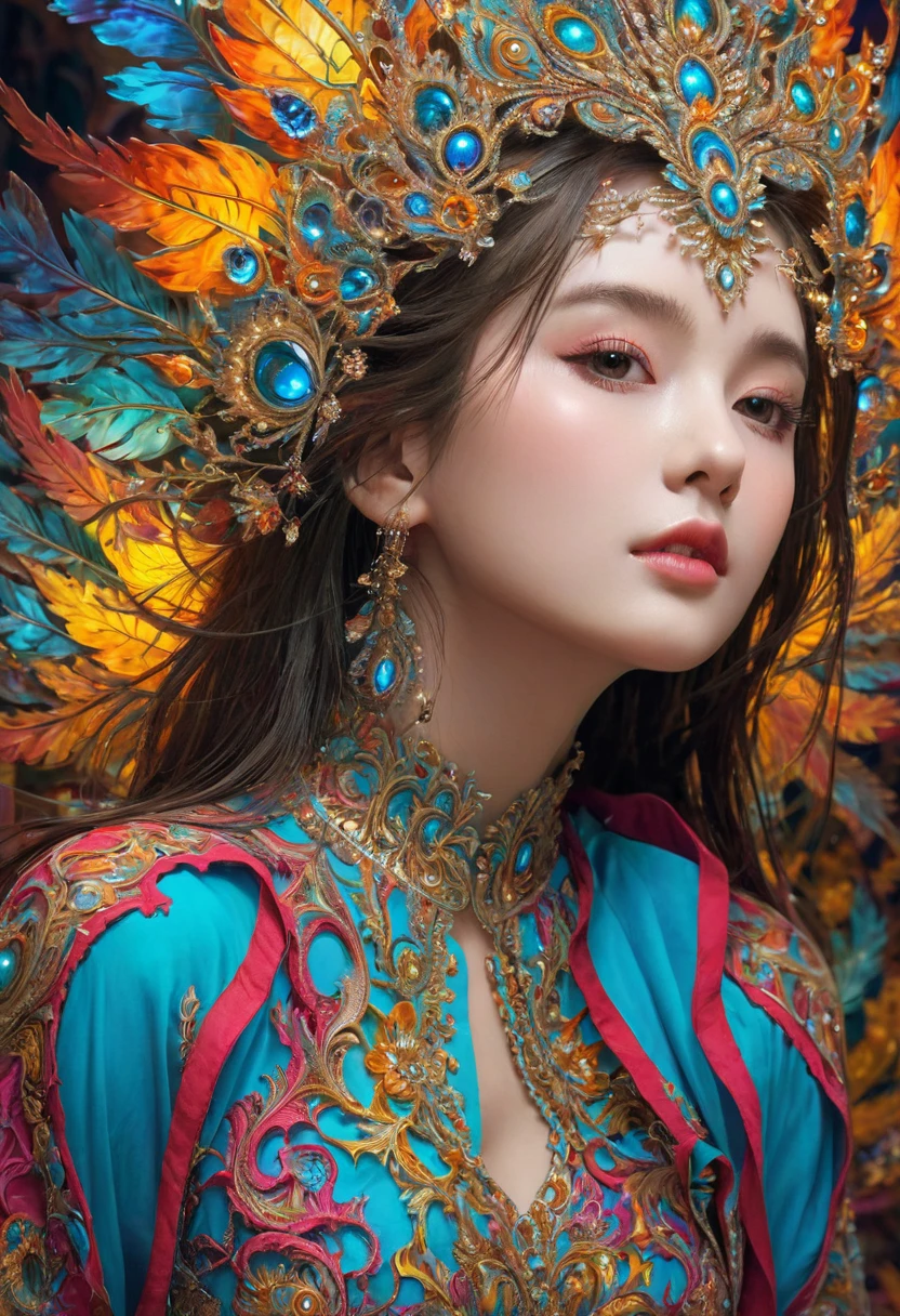 (masterpiece, Top quality, best quality, Official Art, beautiful and aesthetic:1.2), (1 Girl:1.3), Extremely detailed,(Fractal Art:1.3),rich and colorful,The most detailed
