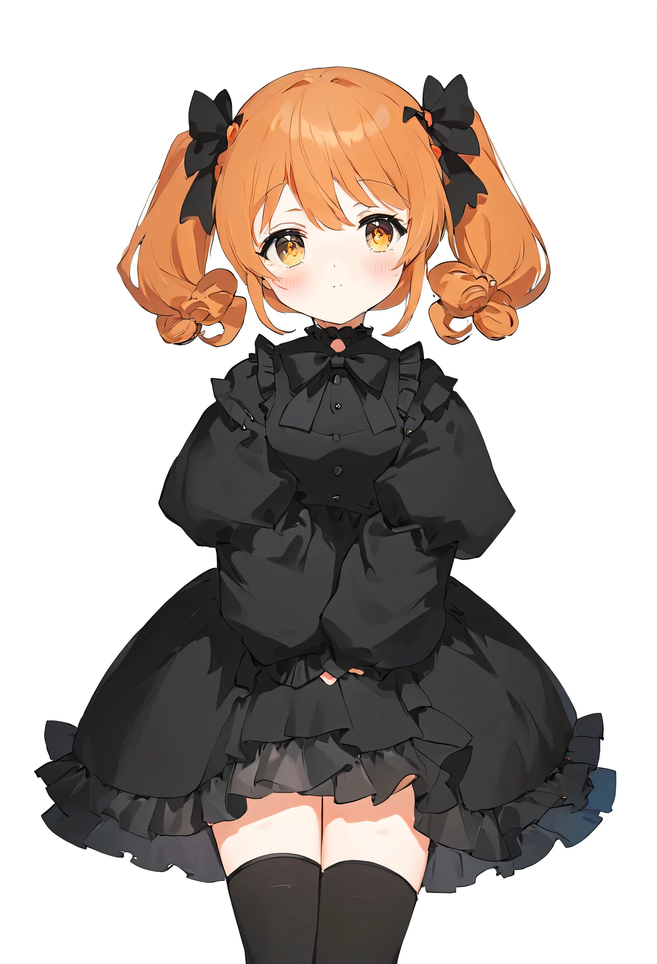 黒いリボンと黒いストッキングをつけたAnime girl in a black dress, , , Cute anime waifu in a nice dress, Anime girl in a black dress, Little Lolita Girl, , Cute Anime Girl, Cute girl anime visuals, portrait of Cute Anime Girl, Anime Moe Art Style, Twin tails, April Rendering