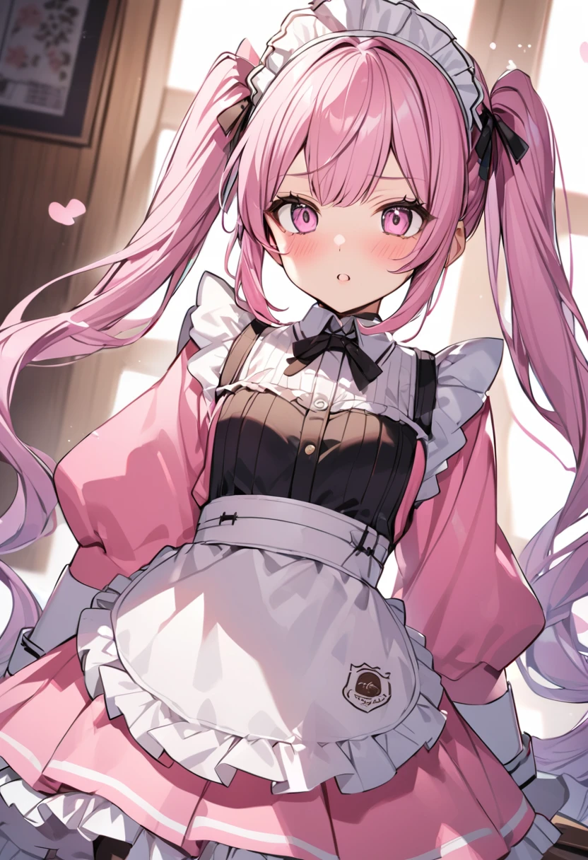 Aromatic coffee、Maid in pink clothes、Twin tails、