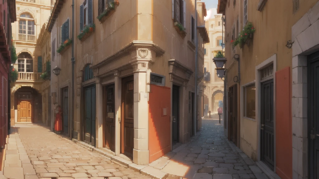 (pixel art_1.1) Roman streets, warm brown tone