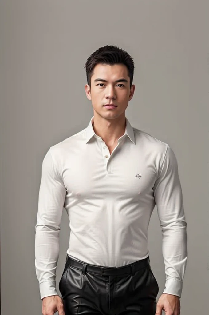 1man,
a 30 y.o muscular male wearing long-sleeve white shirt and tie, wearing leather shoes, full body,
soft lighting,
masterpiece, best quality, 8k uhd, dslr, film grain, Fujifilm XT3 photorealistic painting art by midjourney and greg rutkowski