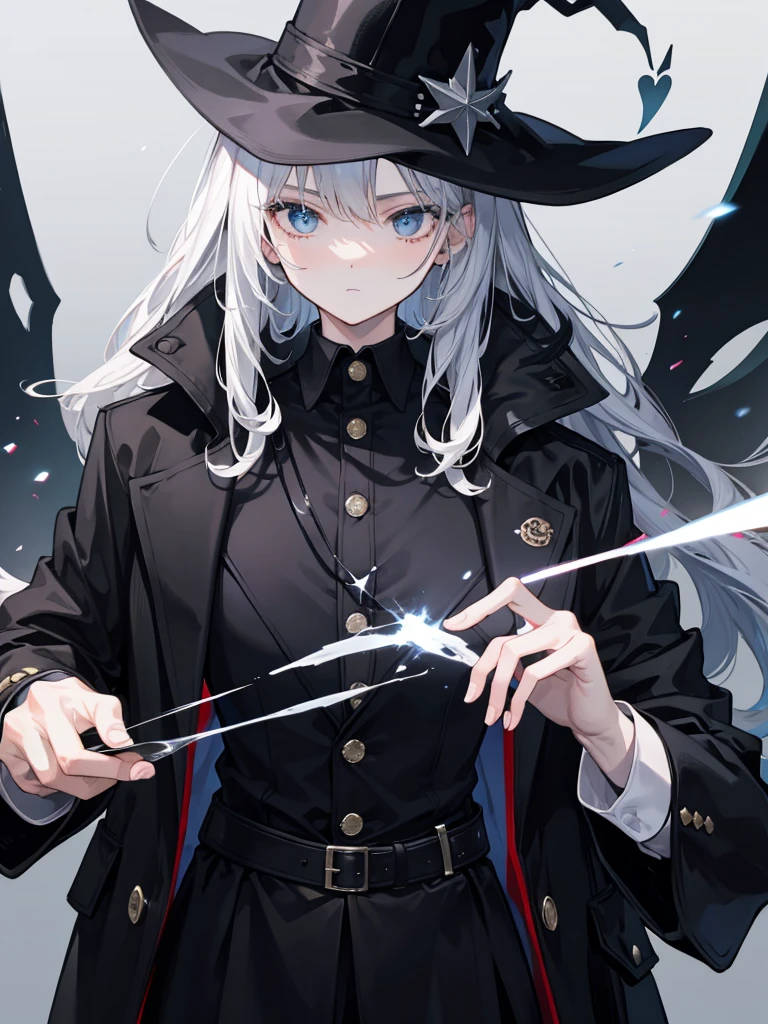 A magician in a black coat