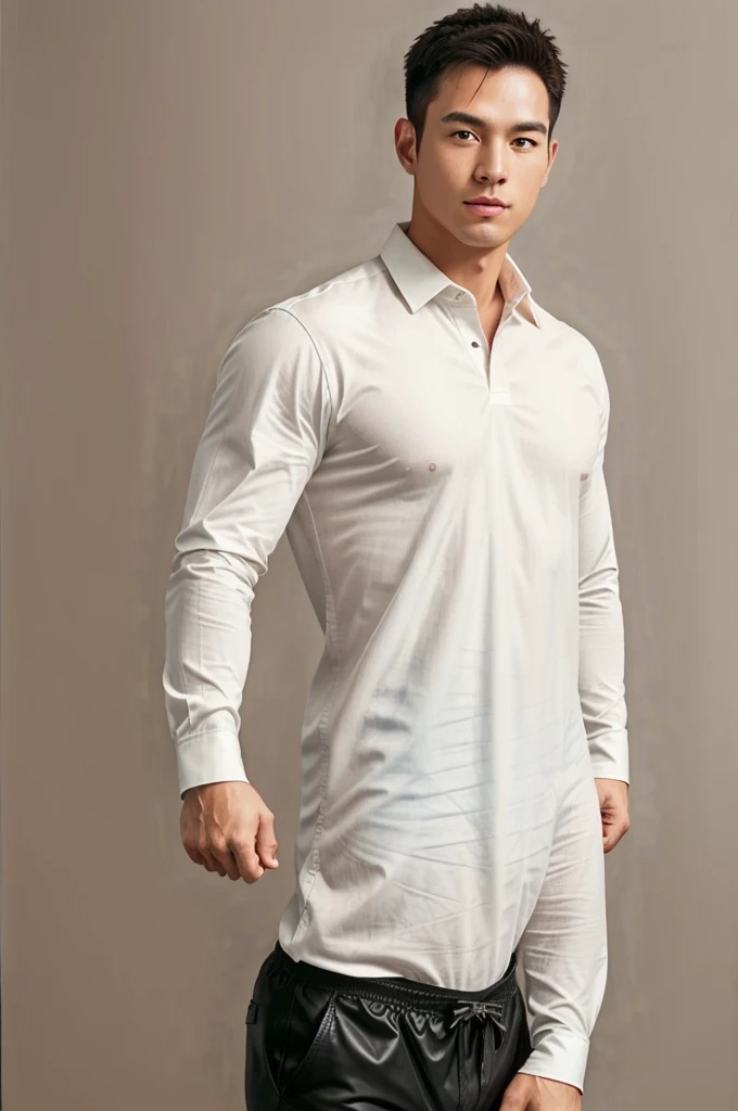 1man,
a 30 y.o muscular male wearing long-sleeve white shirt and tie, wearing leather shoes, full body,
soft lighting,
masterpiece, best quality, 8k uhd, dslr, film grain, Fujifilm XT3 photorealistic painting art by midjourney and greg rutkowski