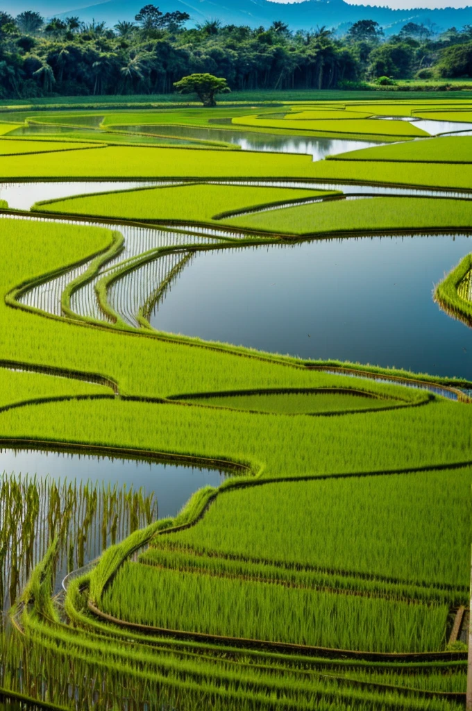 modern rice fields