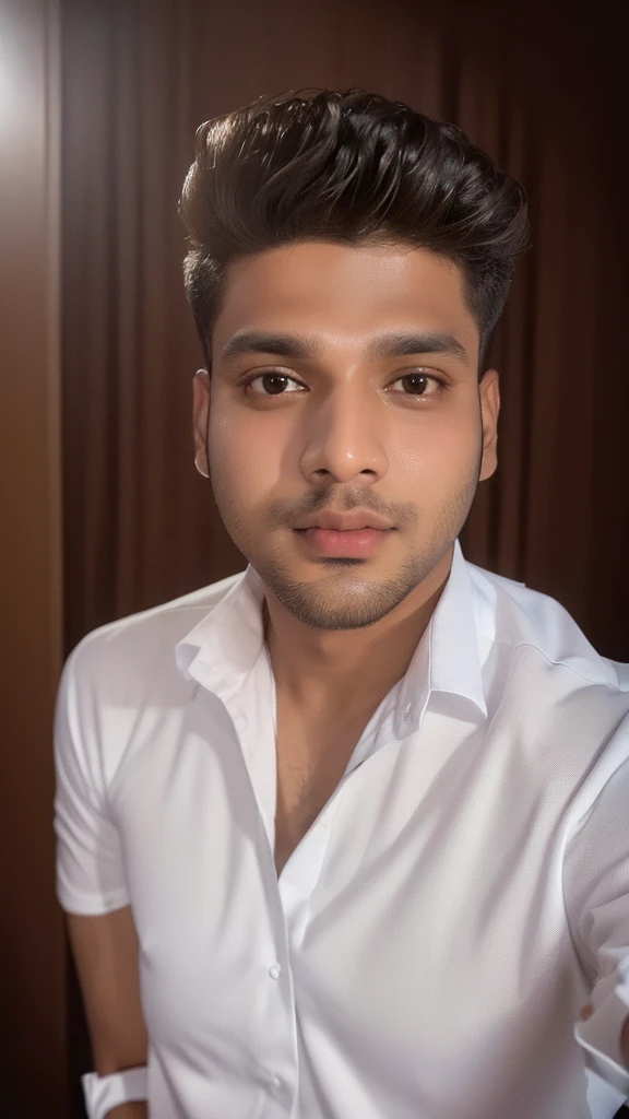 there is a man in an white shirt posing for a picture, with accurate face, wearing an white t shirt, portait photo profile picture, 8k selfie photograph, jayison devadas, vastayan, vinayak, ayan nag, inspired by Saurabh Jethani, profile pic, very very low quality picture, without beard, profile picture, front profile!!!!