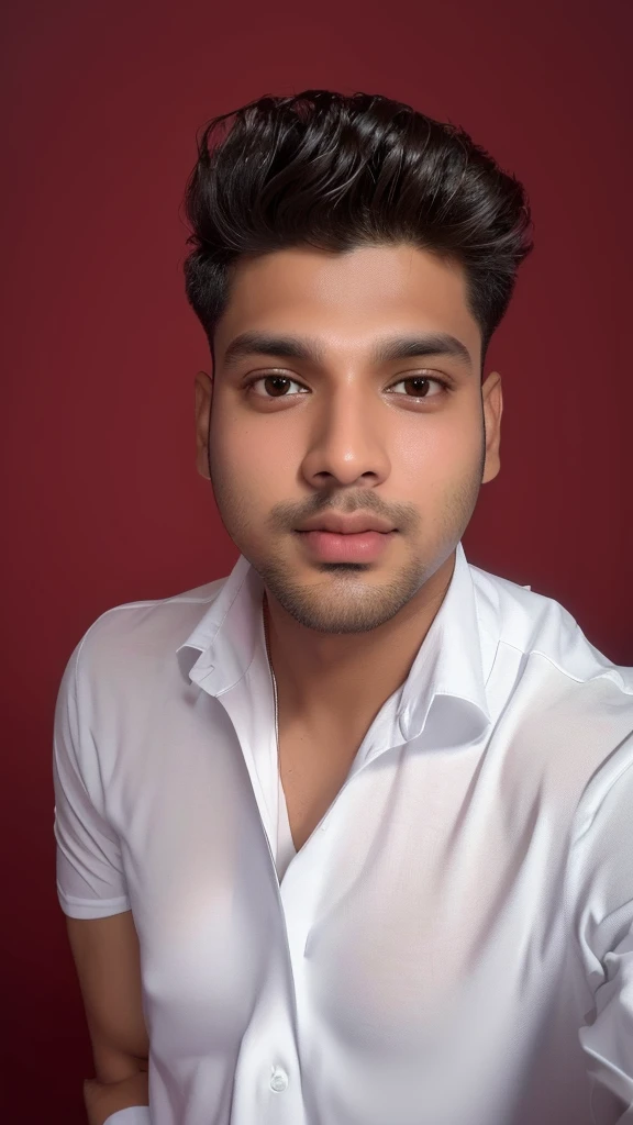 there is a man in an white shirt posing for a picture, with accurate face, wearing an white t shirt, portait photo profile picture, 8k selfie photograph, jayison devadas, vastayan, vinayak, ayan nag, inspired by Saurabh Jethani, profile pic, very very low quality picture, without beard, profile picture, front profile!!!!
