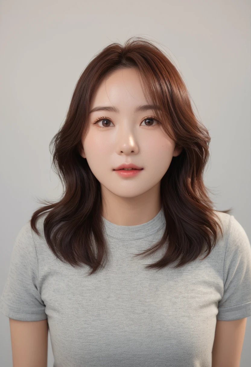 Best Quality, 8k, Masterpiece, (Portrait: 1.3), (photo realistic:1.4), (hyper realistic:1.4), Sharp Focus, looking at viewer, (smoother lighting:1.1), (increase cinematic lighting quality:0.9), realistic lighting, backlighting, light on face, ray trace, (brightening light:1.2), (Increase quality:1.4), sharp detail, (best quality real texture skin:1.4), finely detailed eyes, black_eyes, finely detailed face, 25 year old Korean woman