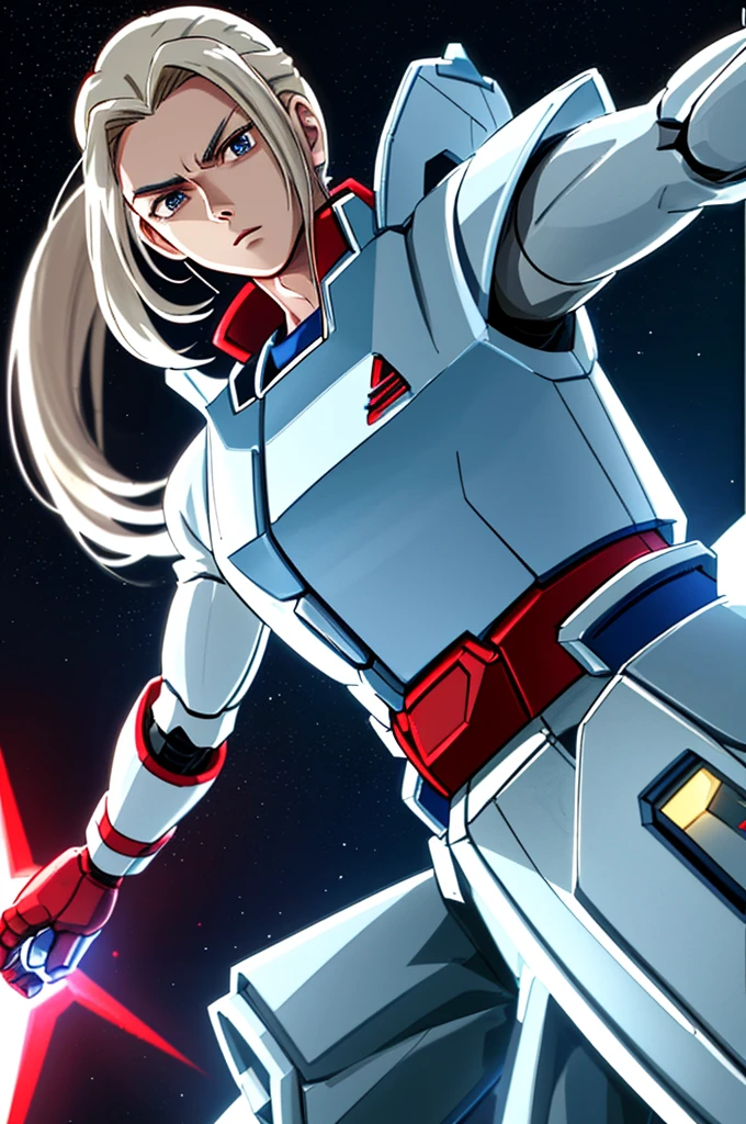 Highest quality，High resolution，((Z Gundam)) ，One person，（White Red Blue_coat），robot，One personで，strongest，Anime Style，（Night Sky_background），(Limbs)，(Full Finger)，(Accurate fingertips), (The finer details), (Super detailed)，4K，(high resolution)，whole body, (Front angle), Looking at the camera,masterpiece，(Subtle details)，(Intricate details)，Octane Rendering，(Hyper Detail)，