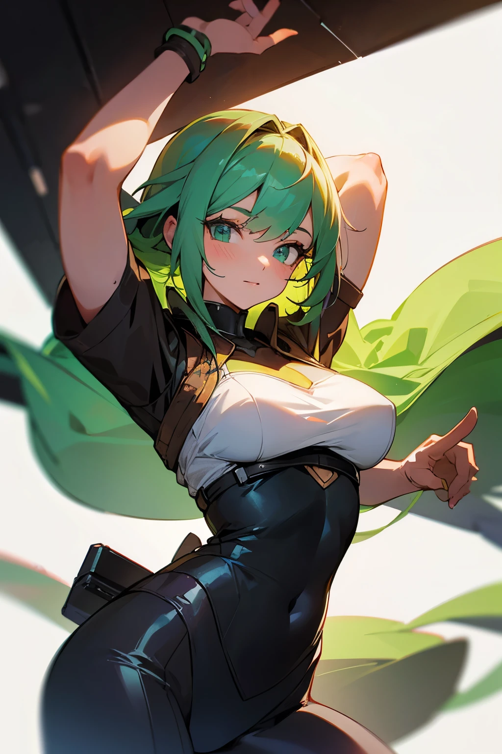 anime, estilo pokemon, garota, folclore brasileiro, Brazilian India, dynamic pose, atacando o espectador