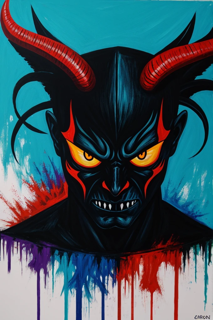 Demon made of paint