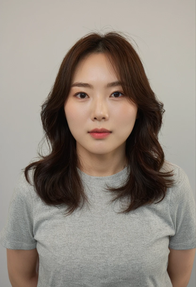 Best Quality, 8k, Masterpiece, (Portrait: 1.3), (photo realistic:1.4), (hyper realistic:1.4), Sharp Focus, looking at viewer, (smoother lighting:1.1), (increase cinematic lighting quality:0.9), realistic lighting, backlighting, light on face, ray trace, (brightening light:1.2), (Increase quality:1.4), sharp detail, (best quality real texture skin:1.4), finely detailed eyes, black_eyes, finely detailed face, 25 year old Korean woman