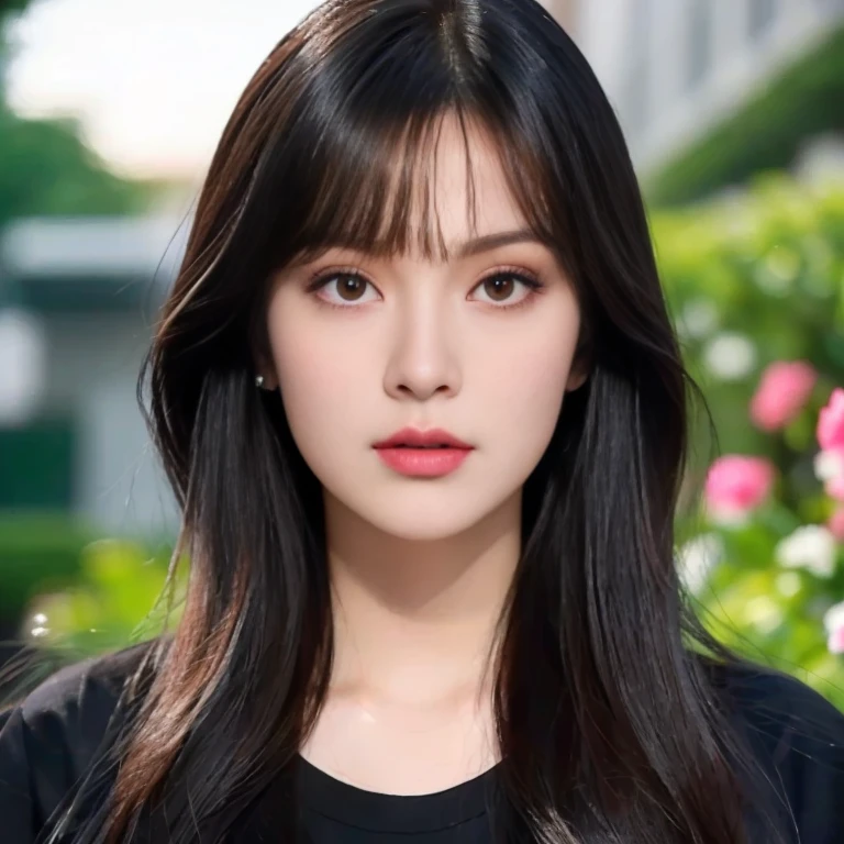Women with long black hair and white shirt, Headshot profile picture, Lalisa Manoban, Portraits of Korean female idols, blackpink jisoo picture, Profile picture, vertical picture, fan art, beautiful portrait, cute beautiful, Dilraba Dilmurat, beautiful south korean women, The style of K-pop idols, Portrait of jossi of blackpink