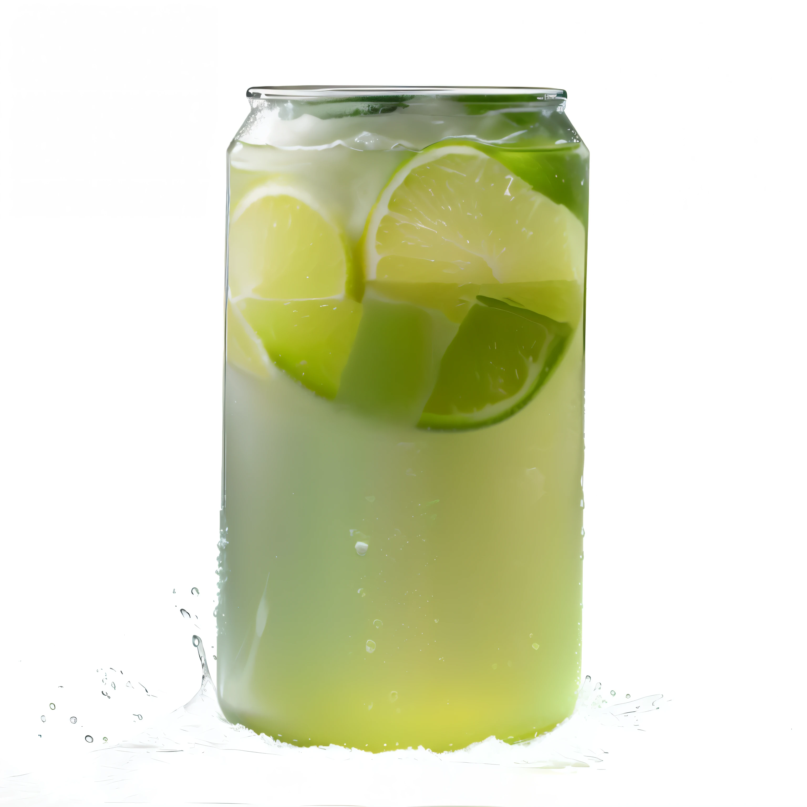 Lime sparkling water drink frozen