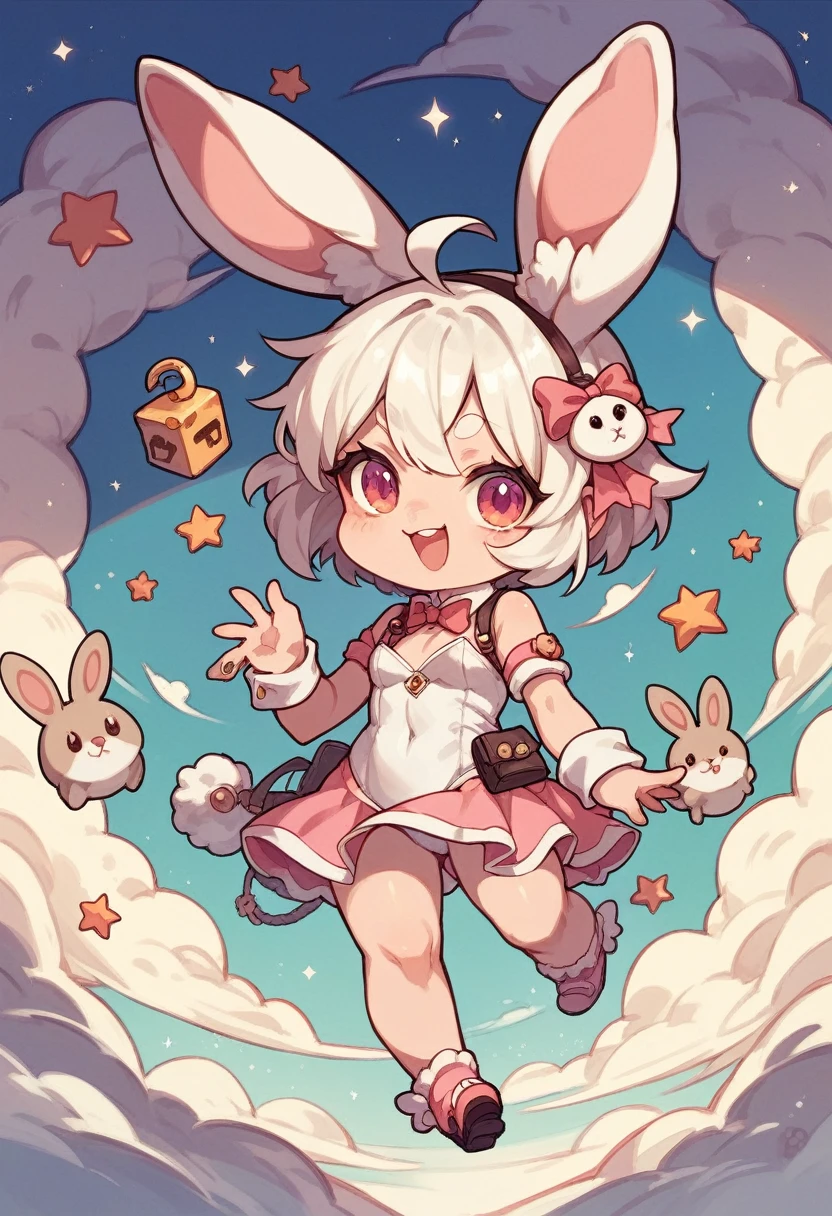 Chibi-e,girl,Bunny girl,black,Mini character,small