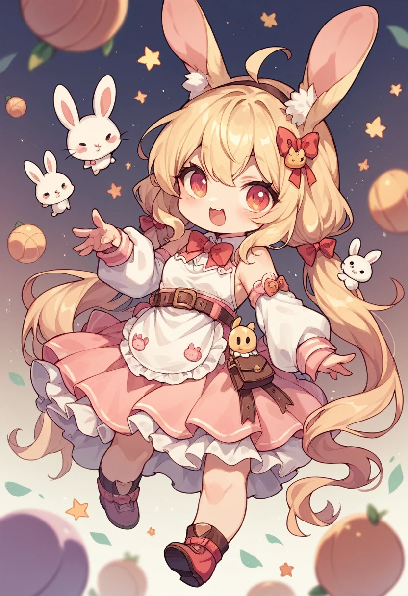 Chibi-e,girl,Bunny girl,black,Mini character,small