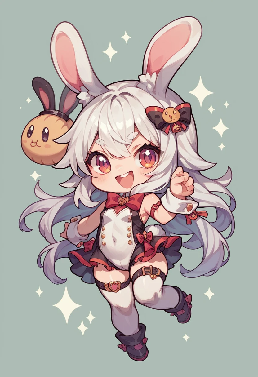 Chibi-e,girl,Bunny girl,black,Mini character,small