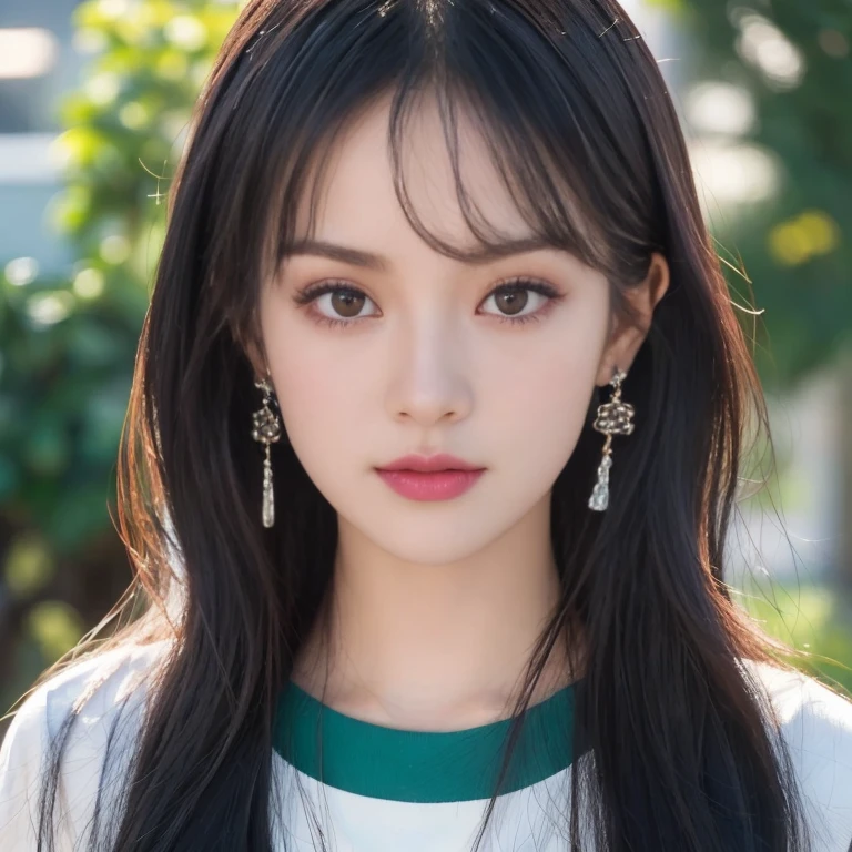 Women with long black hair and white shirt, Headshot profile picture, Lalisa Manoban, Portraits of Korean female idols, blackpink jisoo picture, Profile picture, vertical picture, fan art, beautiful portrait, cute beautiful, Dilraba Dilmurat, beautiful south korean women, The style of K-pop idols, Portrait of jossi of blackpink
