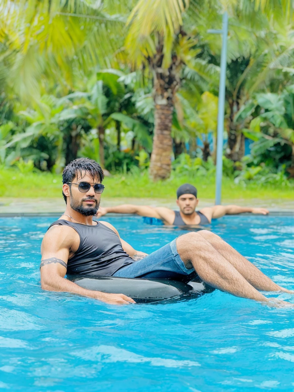 Muscular body,raal body,realistic face , not face change