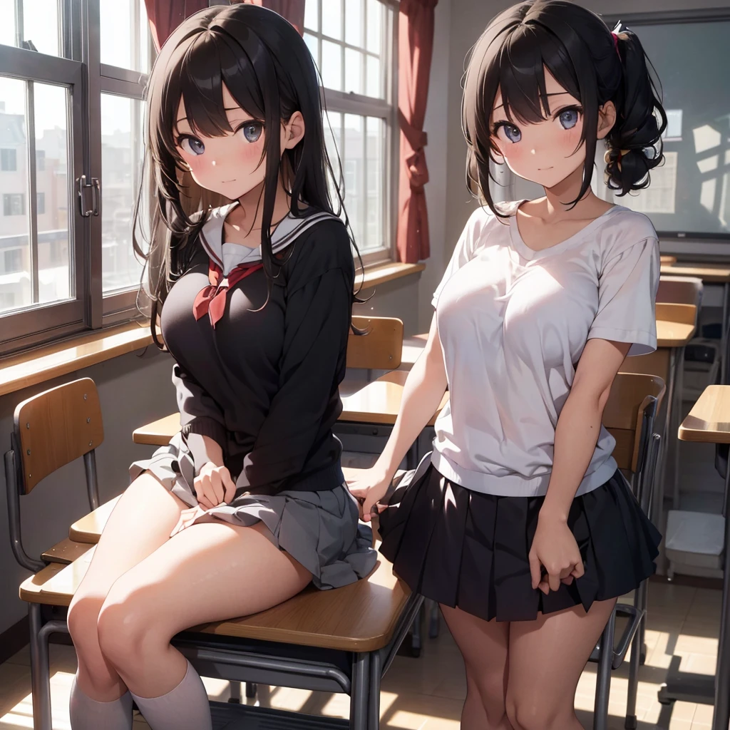 high school girl, high school girl, high school girl, masterpiece、Highest quality, high school girl, masterpiece、Highest quality、NSFW, {Large Breasts}、classroom、classroom、classroom、classroom、classroom、All Nude、All Nude、All Nude、Big Breasts、Big Breasts、Big Breasts、Blonde Hair、Blonde Hair、Blonde Hair、Beautiful black hair、Beautiful black hair