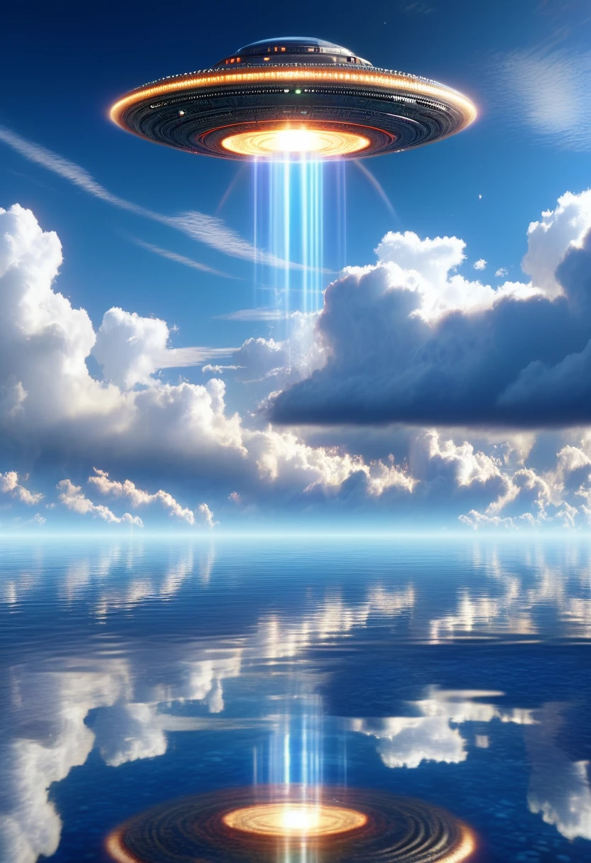 UFO among the clouds,cloudy sky\((galaxy very elaborate and beautiful reflection:1.4)\), BREAK ,quality\(8k, extremely detailed CG unit backgrounds , ​masterpiece, high resolution,top quality real texture skin,top quality,ultra realistic,increased resolution,RAW photo,best quality,high detail,wallpaper\)
