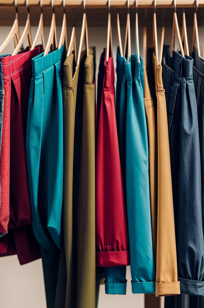Animated clothing pants of various colors