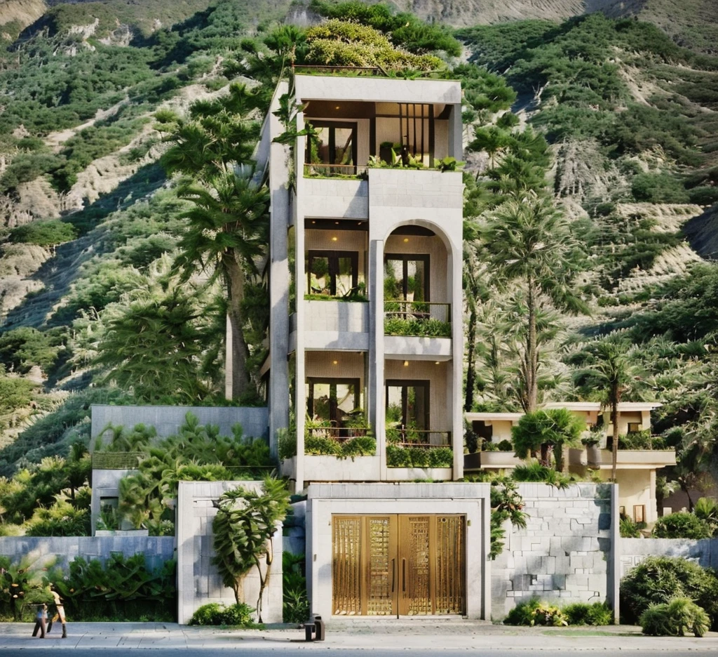 A beautiful house in a lush green landscape, (best quality,4k,8k,highres,masterpiece:1.2),ultra-detailed,(realistic,photorealistic,photo-realistic:1.37),architectural photography, intricate details, warm lighting, golden hour, rolling hills, vibrant colors, manicured garden, stone exterior, tiled roof, large windows, ornate door, cobblestone path, verdant foliage, fluffy clouds, picturesque, idyllic, dreamlike
