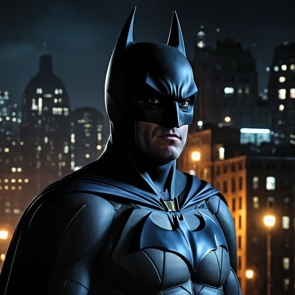 Batman, Gotham city at night, Christopher Nolan style, drama and lifesaving, in dynamic, atmosphere of darkness and horror, dramatic light, highly detailed, packed with hidden details, hyper realistic, uhd image, realism, colorful realism, UHD, 8K