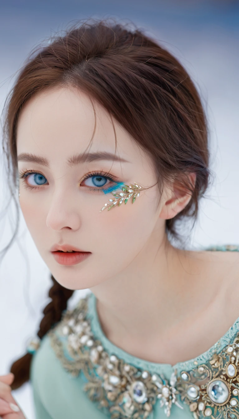 Siberia,Strange,cosmetic,Heterochromia,Intricate details,elegant,8k resolution,fade,Minimum palette color, Realistic rendering,full-body shot,walk