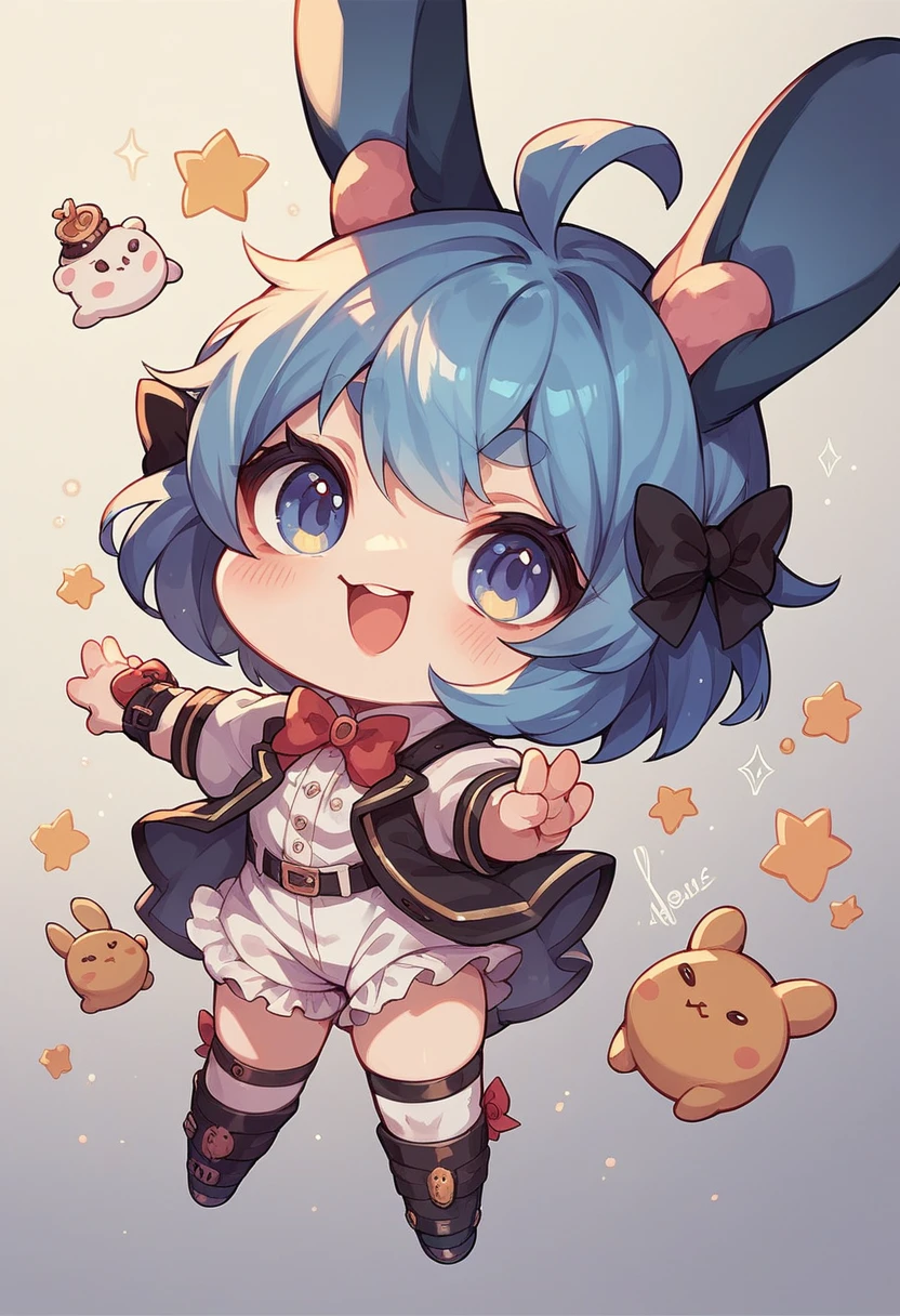 Chibi-e,girl,Bunny girl,black,Mini character,small