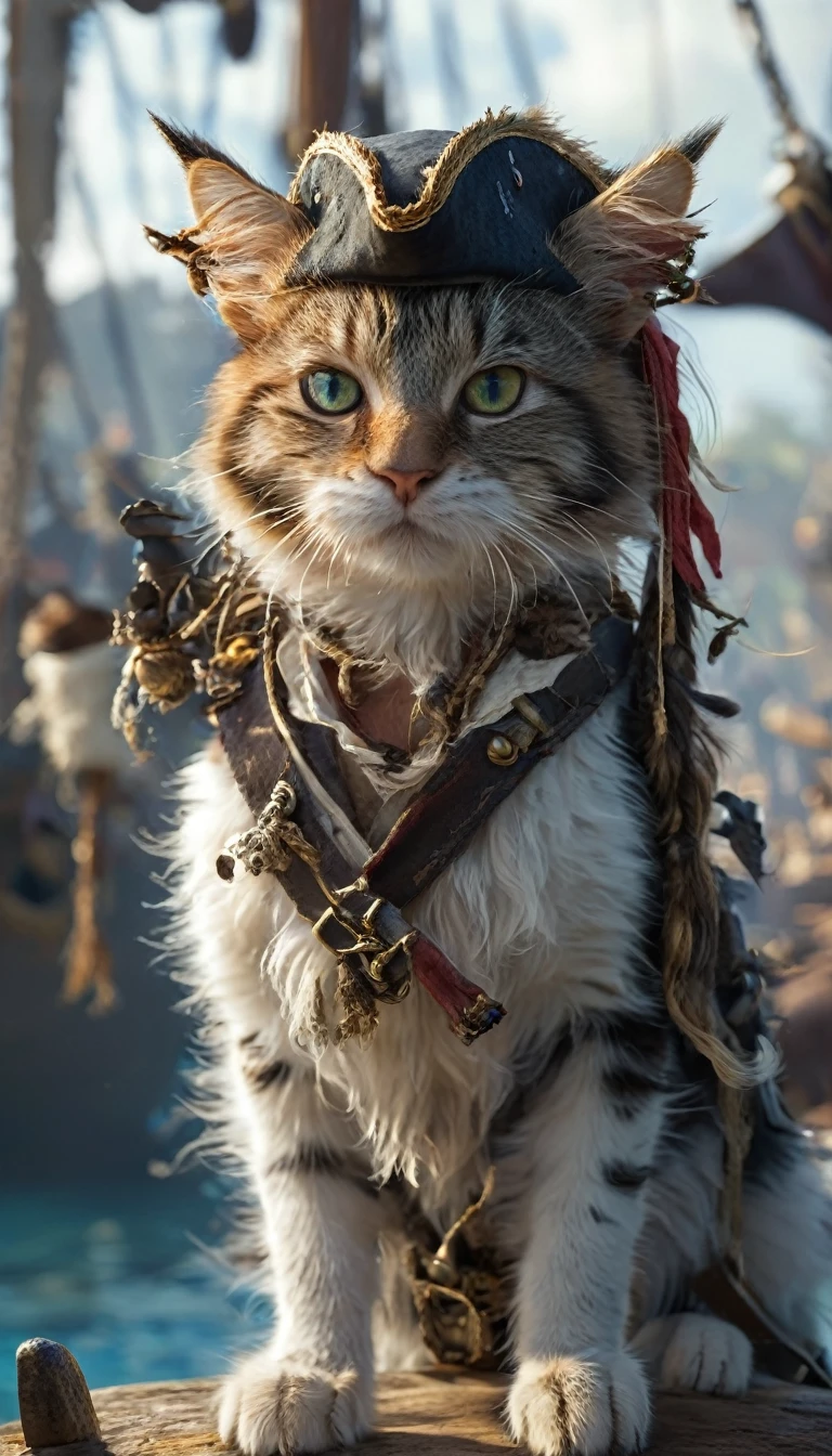jack sparrow style cat image, pirate cat, jack sparrow, scene from a movie, clear photo, realistic photo, small details, realism
masterpiece, best quality, high quality, highres, ultra-detailed