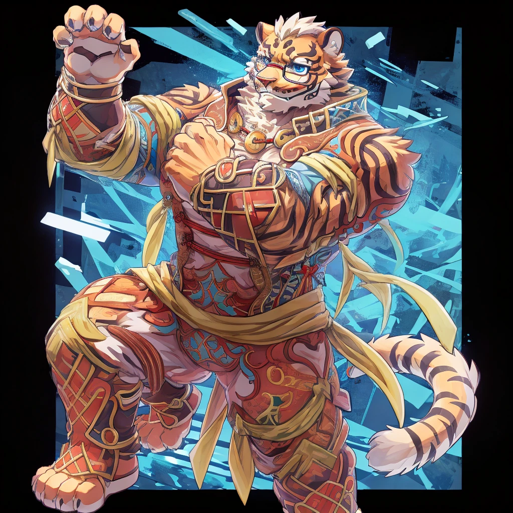 Lin Hu,Blue eyes,Looking up,Strong body,Wear half-rimmed glasses ,nude,Rotaro Stunt,Five fingers five fingers,Best quality,Best quality,8K,HD,There is only one character on the screen,Full body pictureFull body pictureFull body pictureFull body pictureFull body picture,Minimalist background
