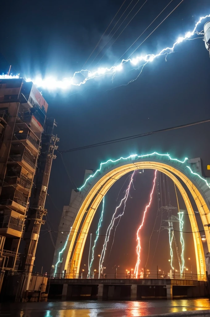 A large amount of electricity is coming out coolly.