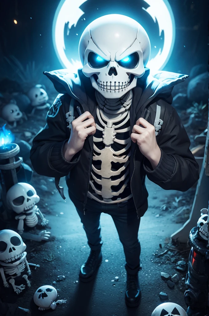 Sans skeleton summoning gather blaster