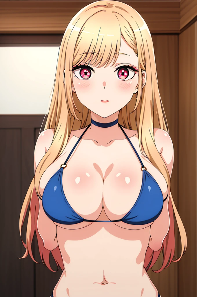 kiss face blowing a kiss glossy
choker, collarbone, at beach, small bikini, large breasts, cameltoe, blue bikini, blue, bare shoulders, huge breasts, ring,jewelry, red eyes,bangs, blonde hair, long hair,
1 girl, 20yo,Young female,Beautiful Finger,Beautiful long legs,Beautiful body,Beautiful Nose,Beautiful character design, perfect eyes, perfect face,expressive eyes,perfect balance,
looking at viewer,(Focus on her face), (innocent_big_eyes:1.0),Light_Smile,
official art,extremely detailed CG unity 8k wallpaper, perfect lighting,Colorful, Bright_Front_face_Lighting,shiny skin,
(masterpiece:1.0),(best_quality:1.0), ultra high res,4K,ultra-detailed,
photography, 8K, HDR, highres, absurdres:1.2, Kodak portra 400, film grain, bokeh:1.2, lens flare, (vibrant_color:1.2),professional photograph,
(Beautiful,large_Breasts:1.4), (beautiful_face:1.5),(narrow_waist), full body