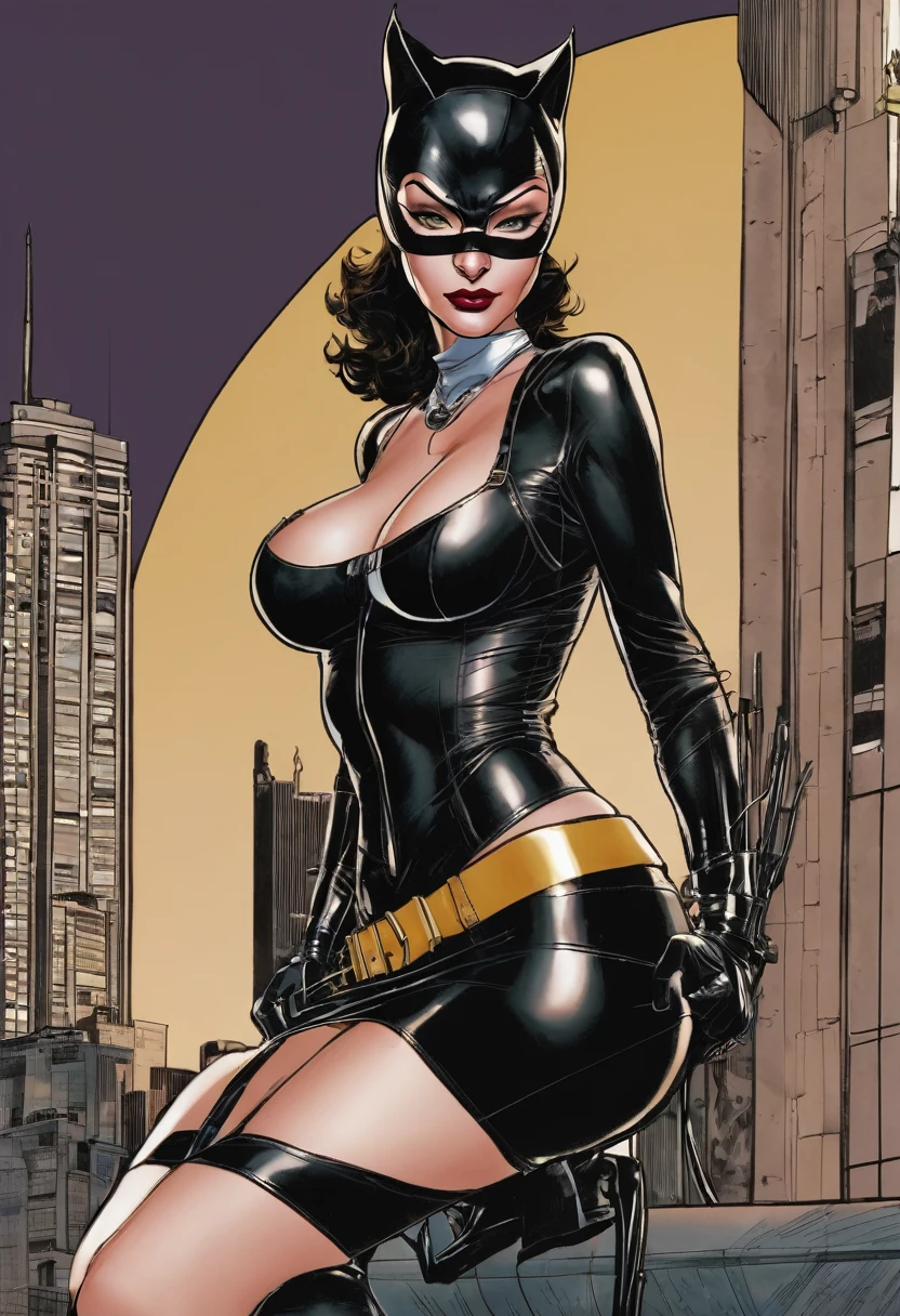 Catwoman with miniskirt with breast