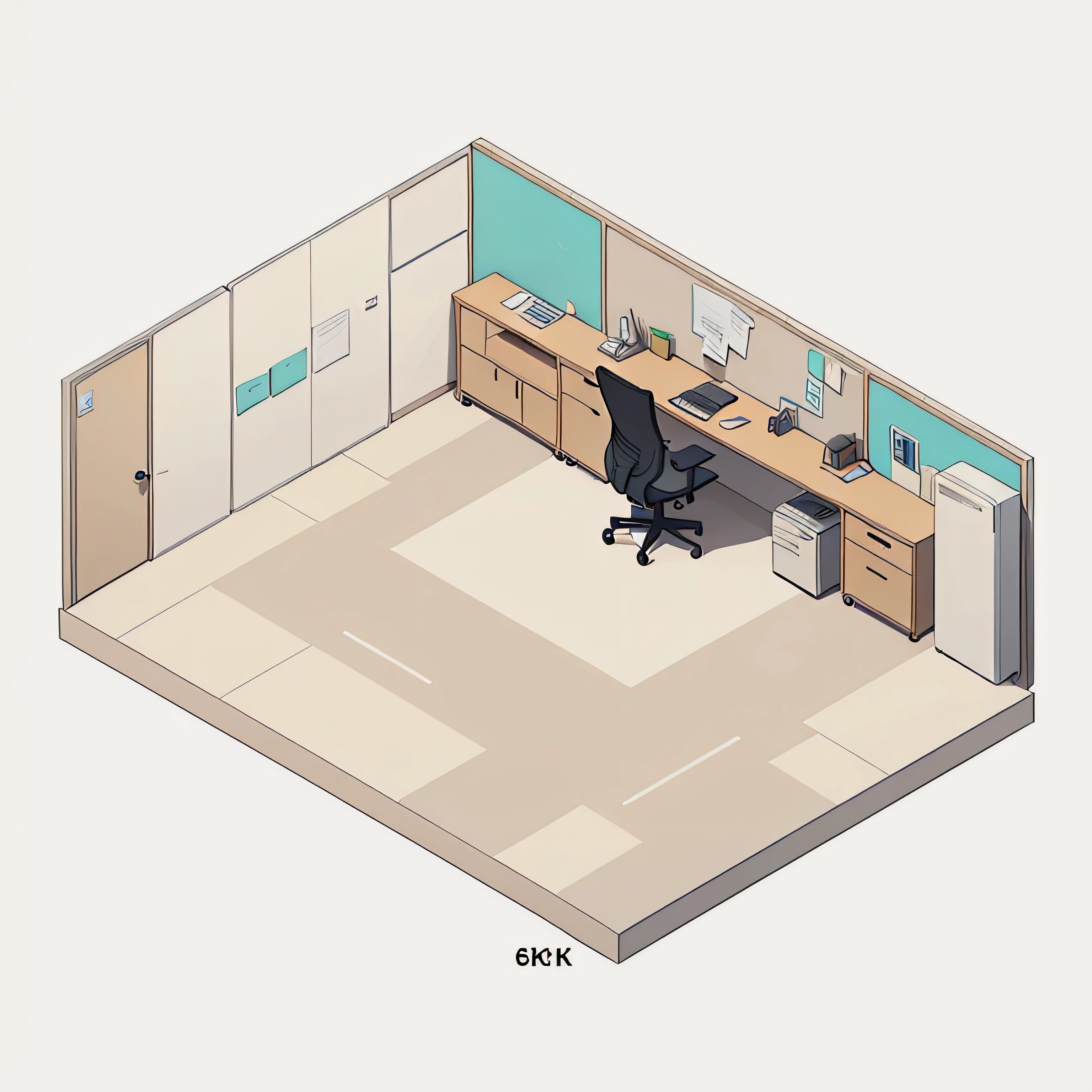 Quality first, Masterpiece in detail, Rich details, Isometric 8k, An Empty Office, There is no furniture in the office, No People, No Chair, Rich in color, comic style