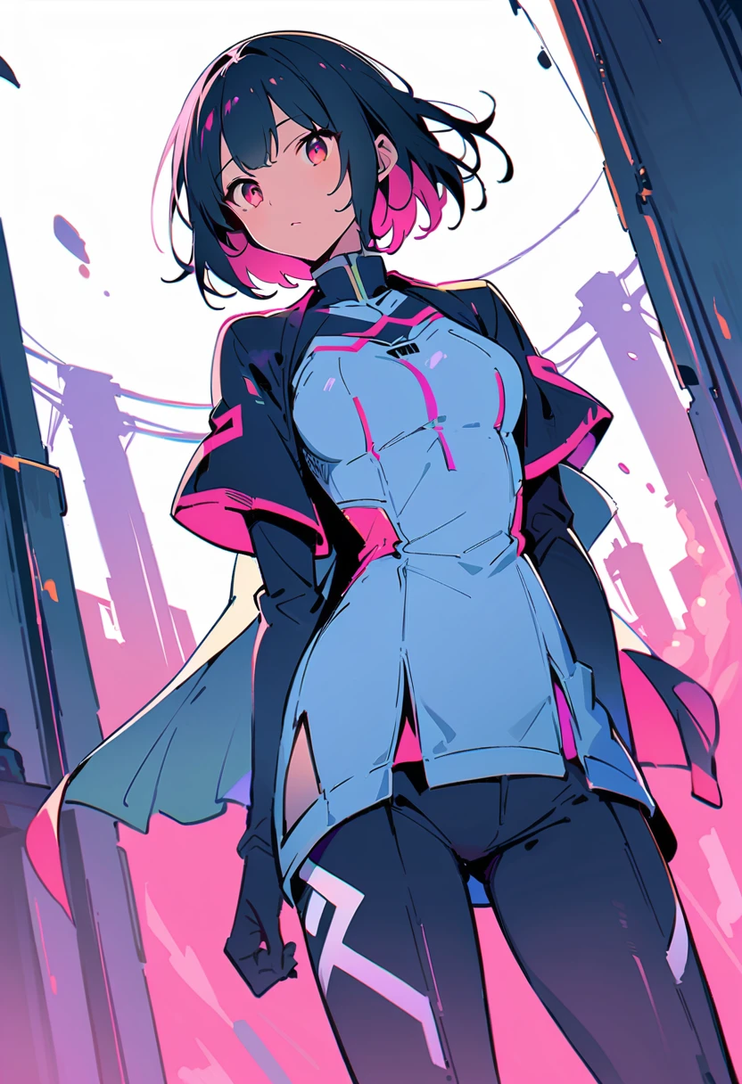 One young and beautiful woman,(Highest quality,Extremely detailed depiction,Incredibly absurd high resolution,Anatomically accurate depiction,A face with attention to detail, Eye for detail,Perfect body,Two curvaceous legs),(Squadron Hero Pink),(Glowing Skin,Shiny skin,Oilskin),Sentai hero's white and pink costume,eyelash,eye shadow,eyeliner,mascara,(Intensely glowing purple eyes,Crazy Eyes,A seductive smile,Glossy Lips),Sweat,whole body,Seducing pose on bed,background:Bedroom at night