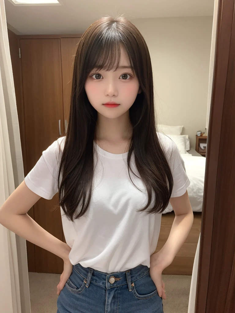 One girl, Young. The background is my room. Summer clothes