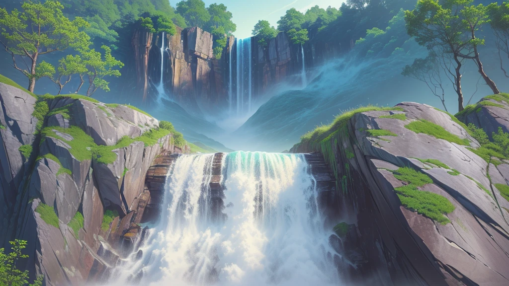 waterfall,high resolution,Rocky area