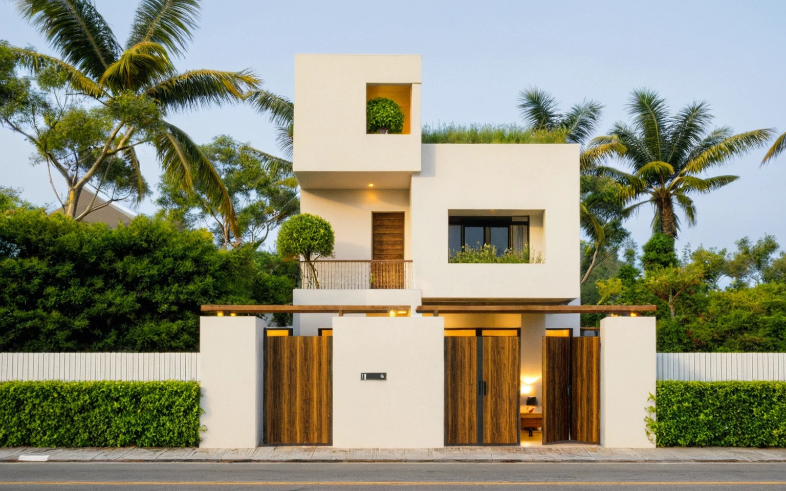 head of&#39;artwork, High quality, best quality, Authentique, Great detail, En plein air, villa de plain-piedXL, groupe aiai, style de maison moderne dans la rue ,stairs, white wall ,road,pavement, grass, trees, sky, nuvens, (day light:1.1)
